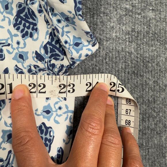 Saloni Size 10 Ashley Babydoll Mini Dress White Cotton Floral Print Cap Sleeves - Picture 10 of 13